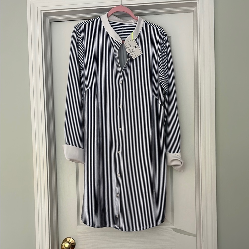 Dudley Stephens Blue and White Edie shirt dress